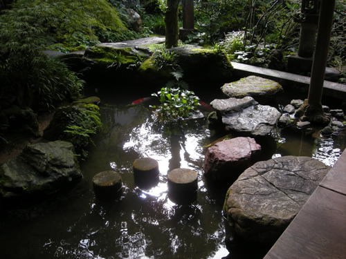 Pond in samurai garden